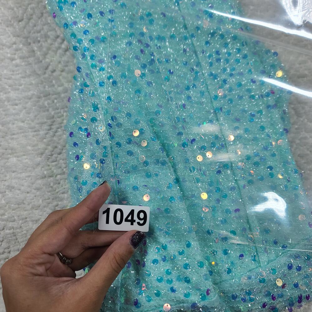 Mermaidcore Sequin aqua mini party dress zipper back Size Small Homecoming - Picture 11 of 11